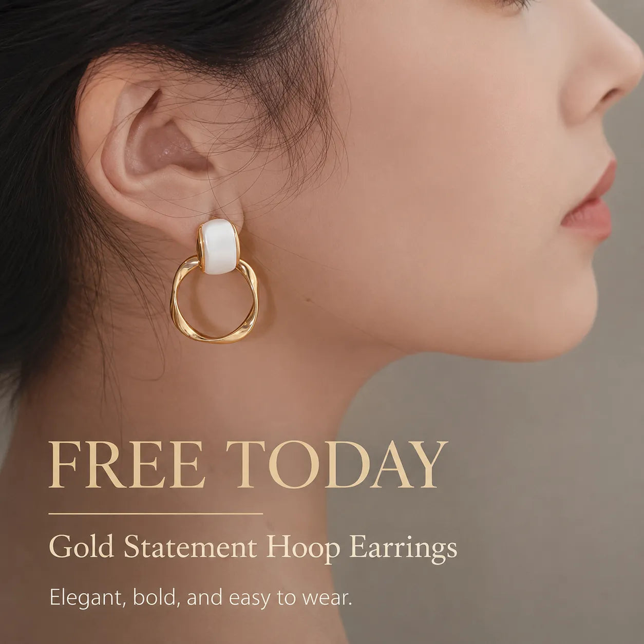 FREE Today: Gold Statement Hoop Earrings