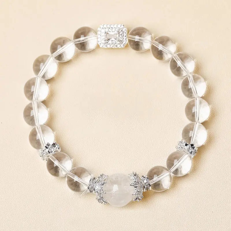 Himalayan Clear Light|Clear Quartz Single-Strand Bracelet