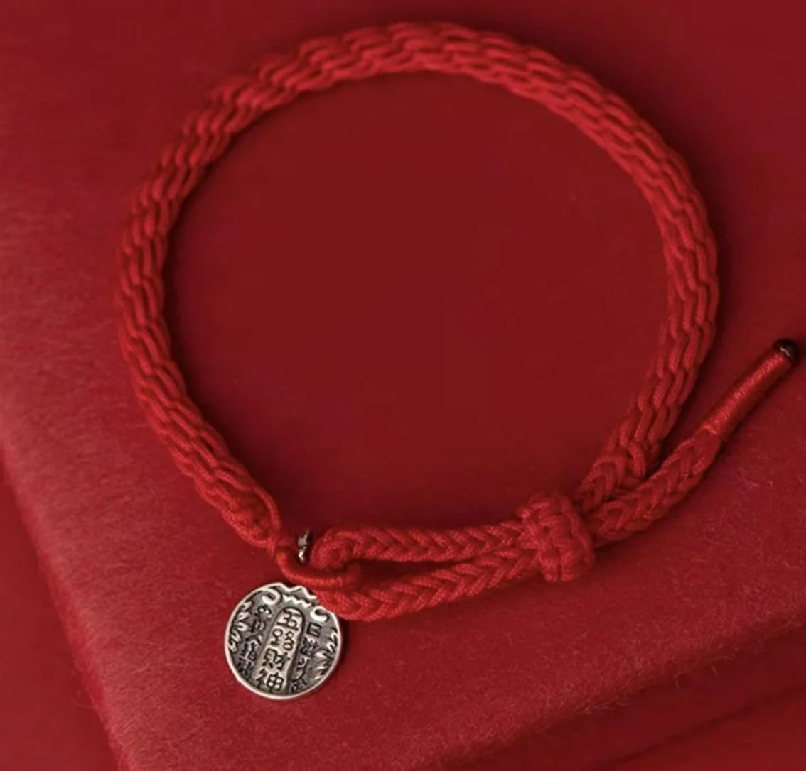 Tibetan-Style Red Handwoven Bracelets