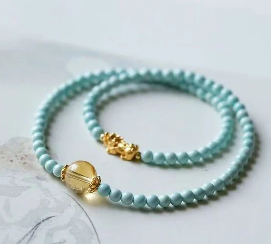 Turquoise Double Wrap|Coiled Dragon · Citrine Energy