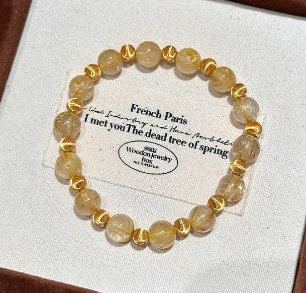 Natural Citrine Bracelet|Himalayan Sunlit Glow · Charm of Prosperity & Vitality