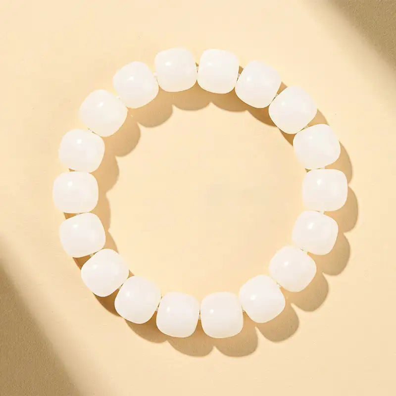 White Jade Bodhi Seed Meditation Bracelet