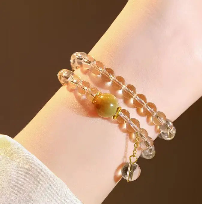 Crystal Clarity Duo|Tibetan Snowscape Bracelet