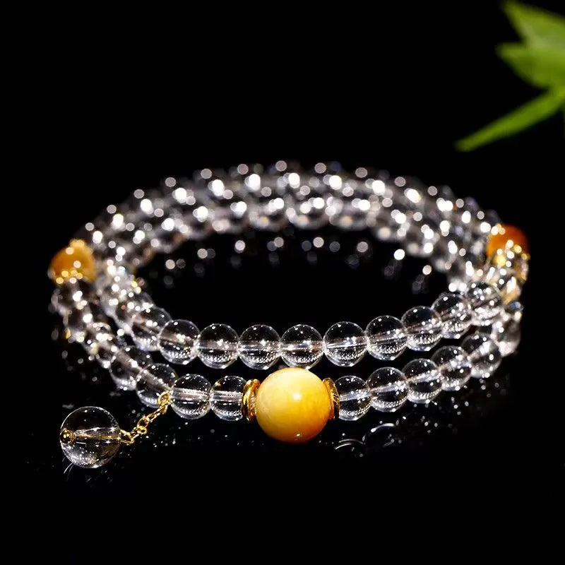 Crystal Clarity Duo|Tibetan Snowscape Bracelet