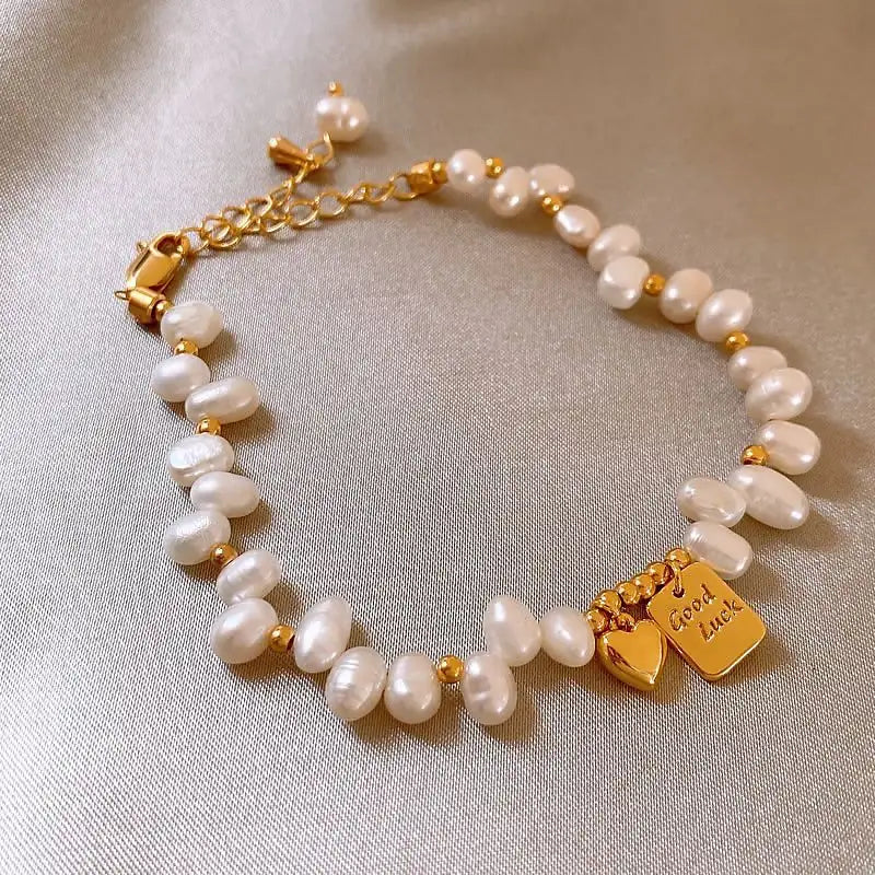 Modern pearl bracelet| Gold-Plated Pearl Bangle - Effortless Elegance