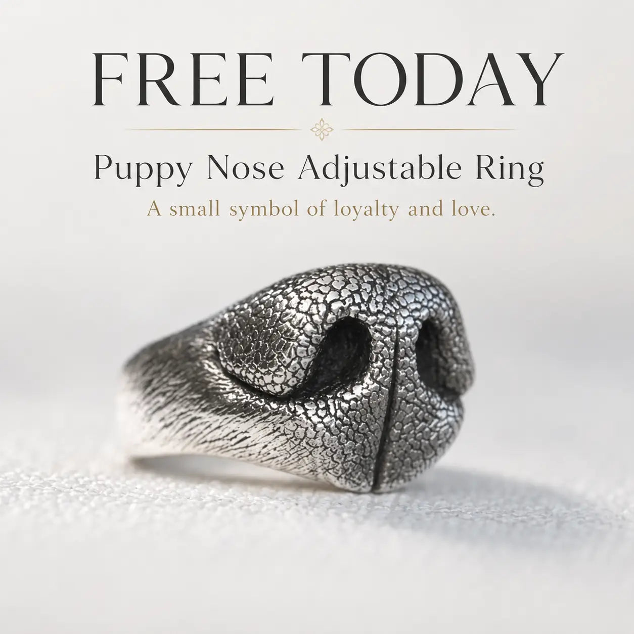 FREE Today: Puppy Nose Adjustable Ring