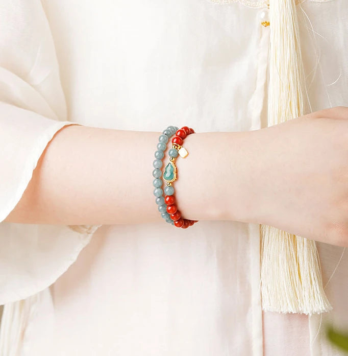 Himalayan Lake Harmony Mala - Rose Quartz & Turquoise 6mm Beads