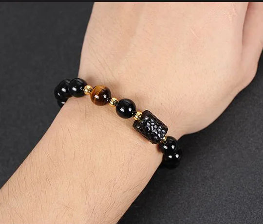 Obsidian Tiger Eye Bracelet|Highland Craft · Natural Harmony