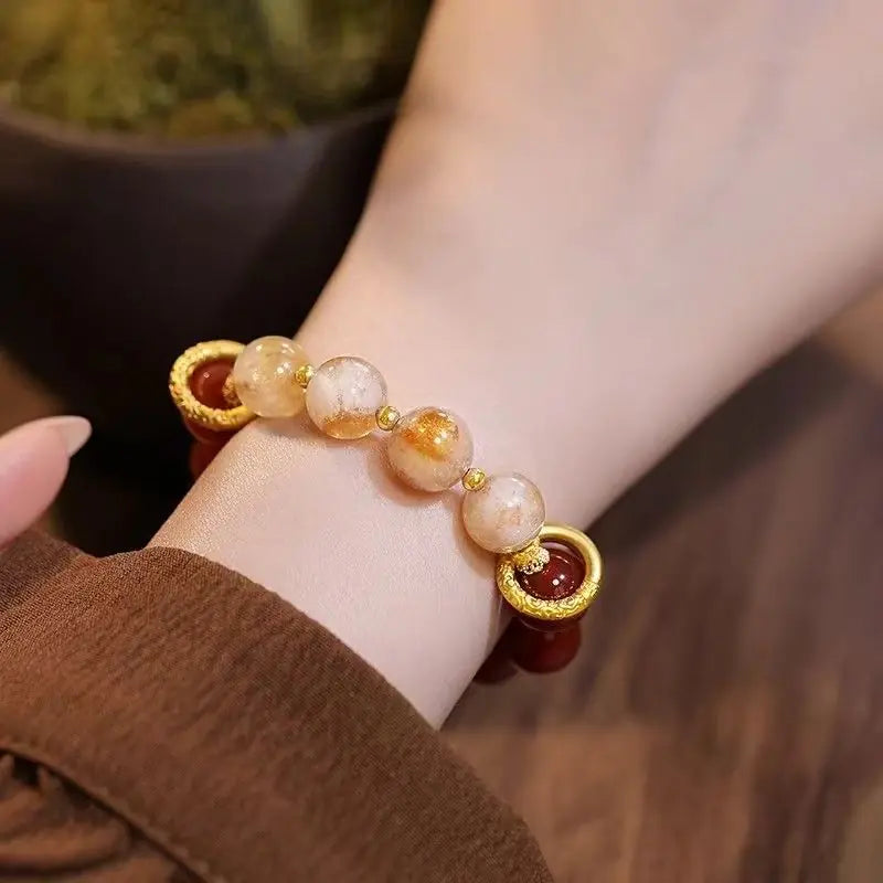 "Sunrise Within" Citrine & Rose Quartz Bracelet|Heart-Solar Synergy × Abundance Resonance