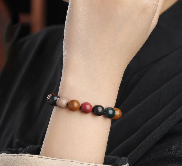 "Herbal Serenity" Incense Bead Bracelet: Four Herbs, Day & Night Care