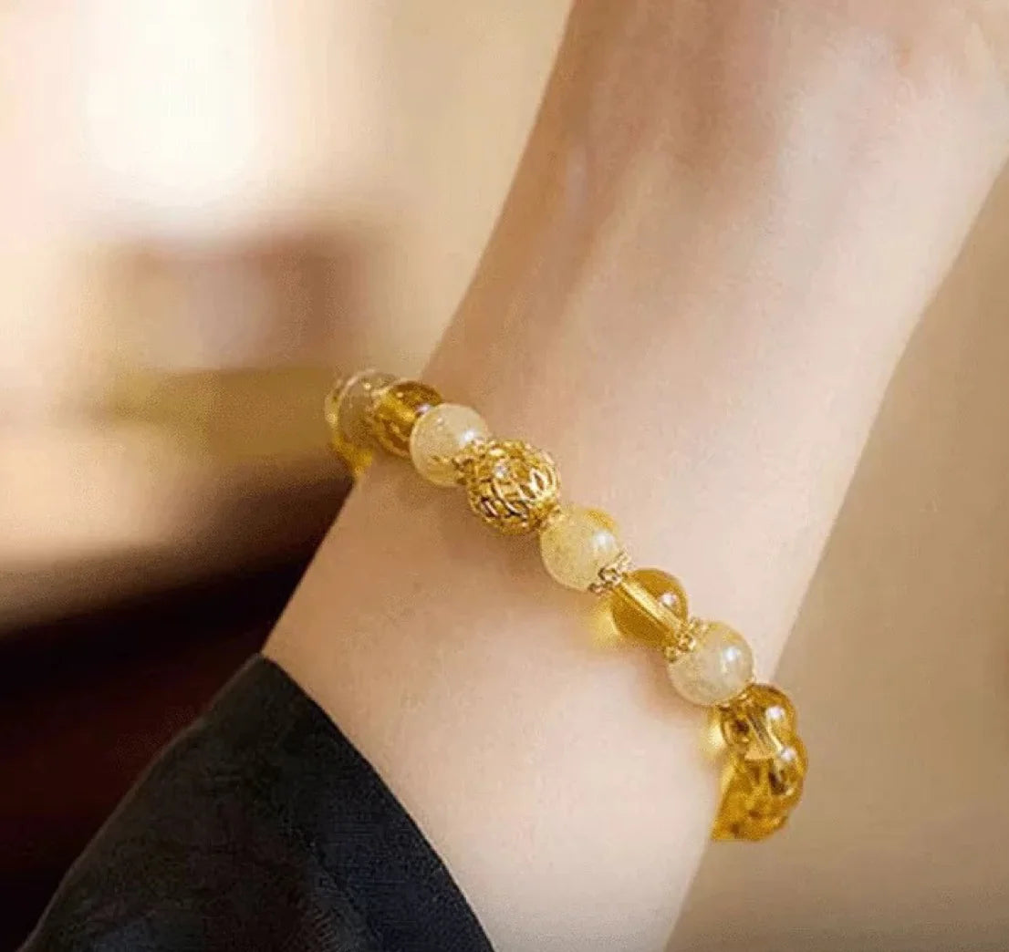 Citrine Single-Layer Bracelet|Himalayan Sunlight · A Wristbound Talisman of Prosperity