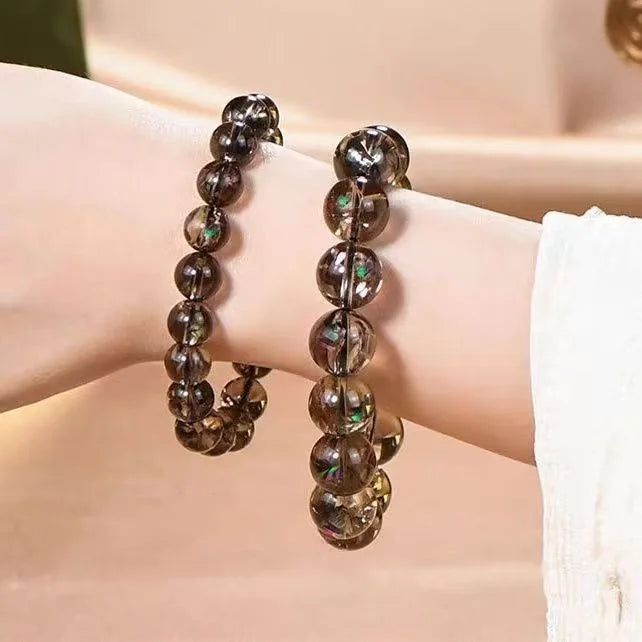 Single-Layer Bracelet|Smoky Quartz Mist·Himalayan Dark Light——A Wristbound Guardian of Calm