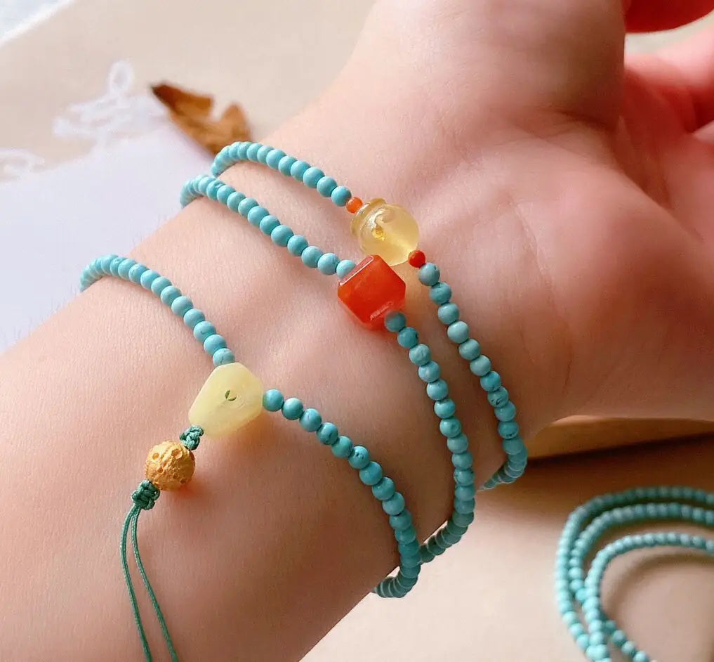 Multi-Wrap Turquoise|Sun & Ember Amber · Earth Resonance