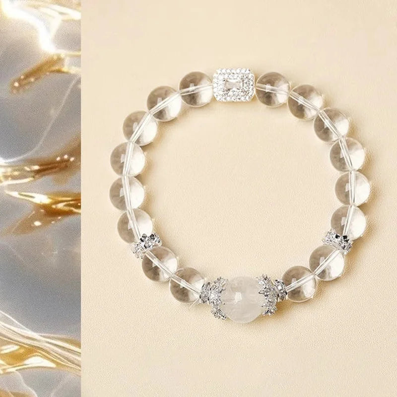 Himalayan Clear Light|Clear Quartz Single-Strand Bracelet