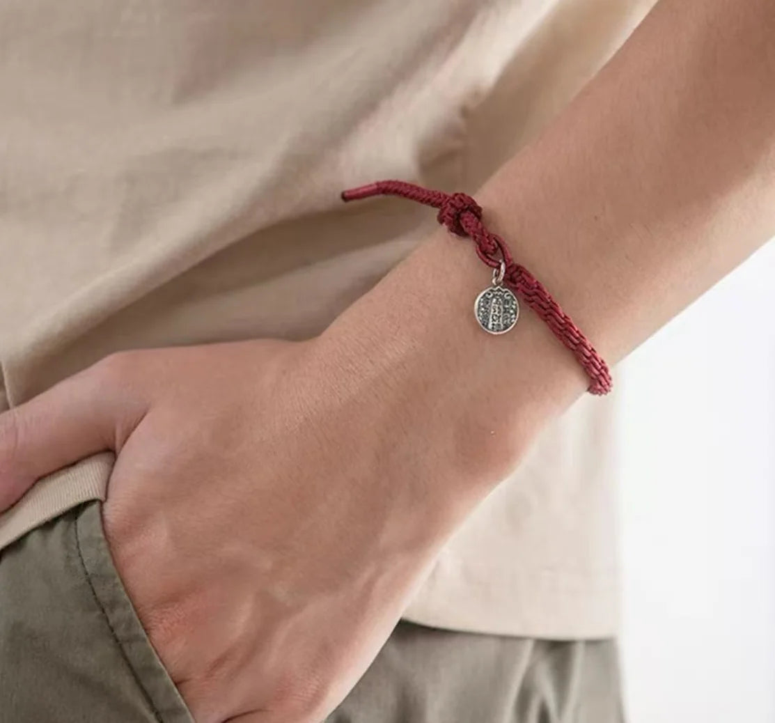 Tibetan-Style Red Handwoven Bracelets