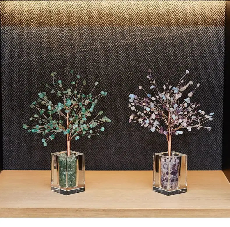 Illuminate Your Sanctuary: Natural Crystal Healing Tree Decor