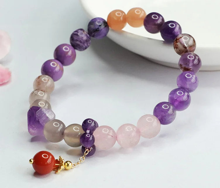 Amethyst & Rose Quartz Duo|Himalayan Twin Glow · Gentle Energy Strand