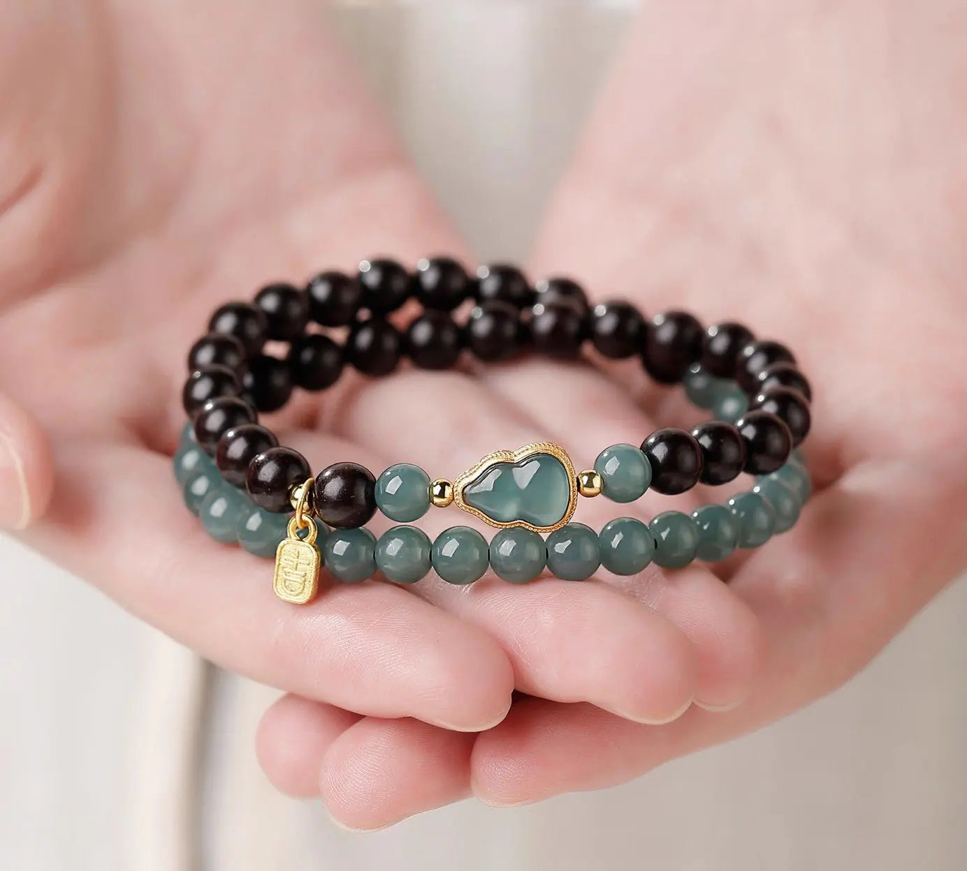 Himalayan Harmony Mala - Sandalwood & Turquoise 6mm Beads