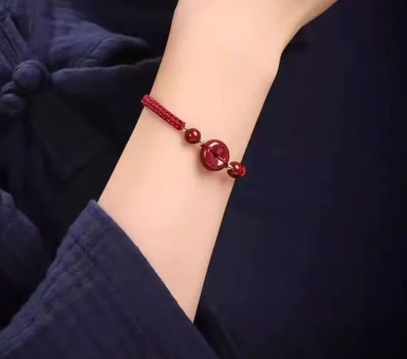 Cinnabar Red String Bracelet – Modern Weave, Protective Energy