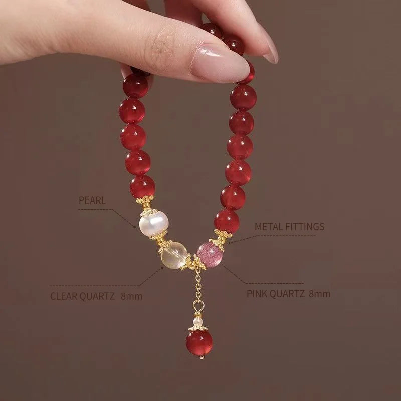 Himalayan Sisterhood | Rose Quartz, Clear Quartz & Pearl Bracelet