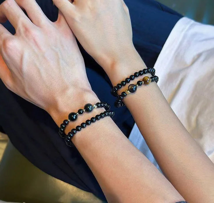 Obsidian Tiger Eye Double Strand|Highland Craft · Stone Duet