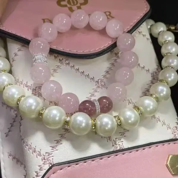 Pink Quartz Mala Bracelet|Himalayan Glow·Gentle Radiance