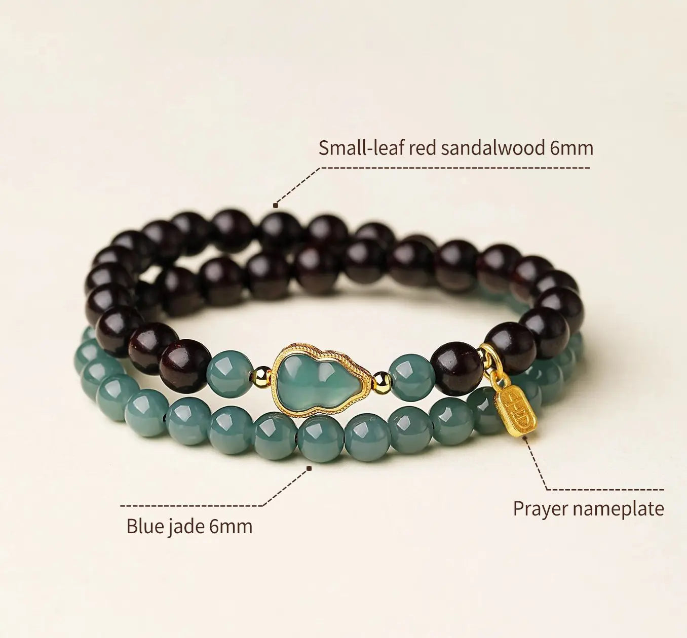 Himalayan Harmony Mala - Sandalwood & Turquoise 6mm Beads