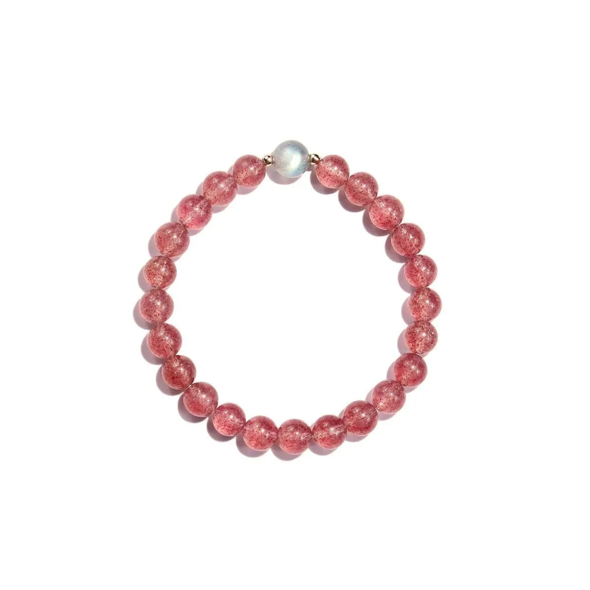 Strawberry Quartz Bracelet | Accented withLabradorite · Tibetan Artisan Craftsmanship