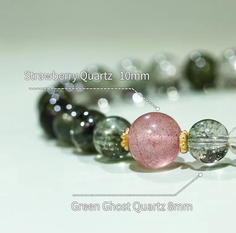 Green Aventurine & Strawberry Quartz Beads|Prosperous Spirit · Tender Synergy Pure Design