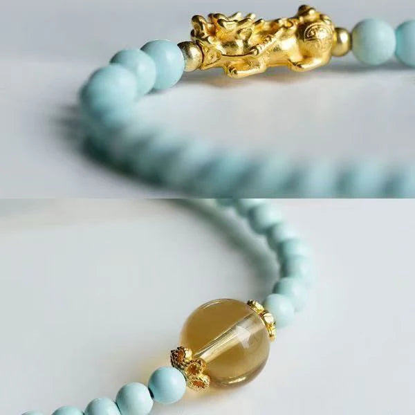 Turquoise Double Wrap|Coiled Dragon · Citrine Energy
