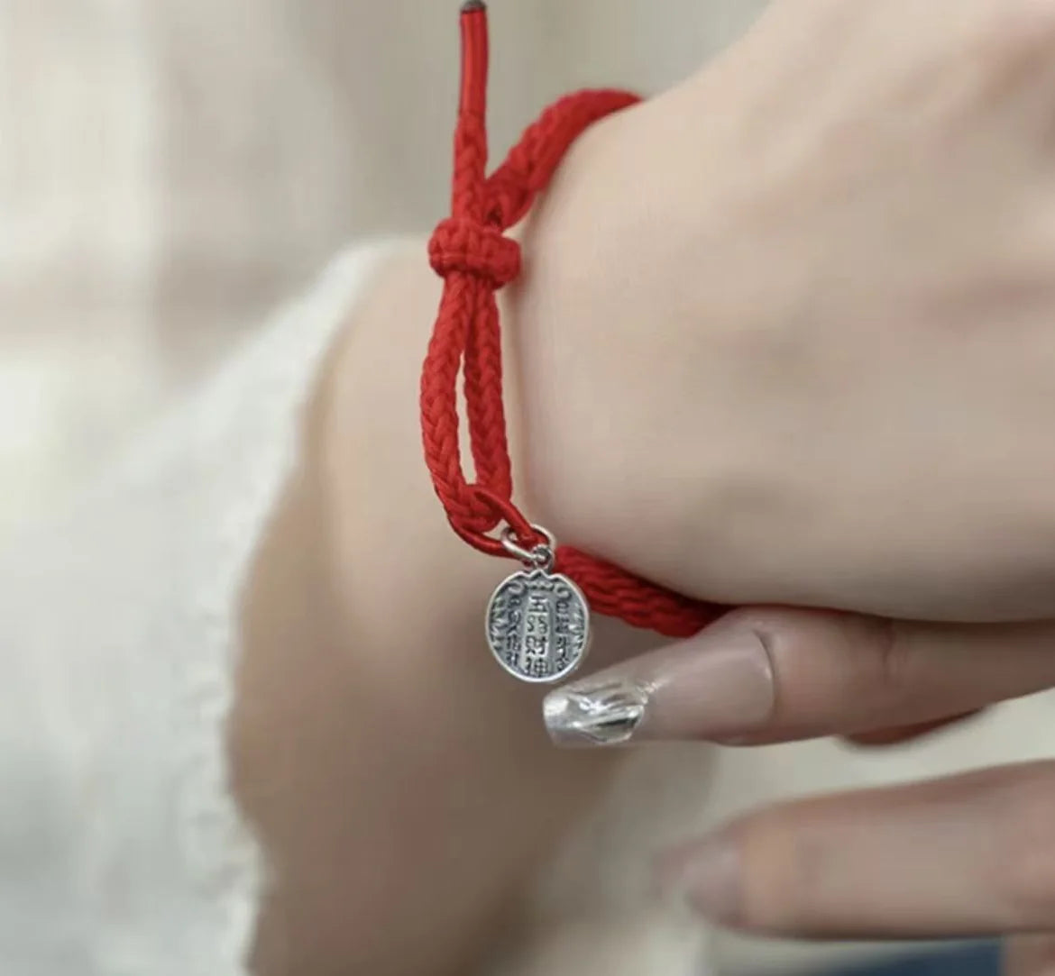 Tibetan-Style Red Handwoven Bracelets