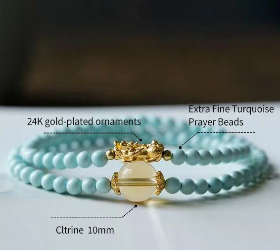 Turquoise Double Wrap|Coiled Dragon · Citrine Energy