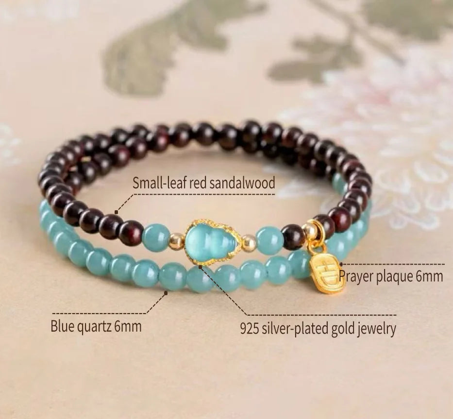 Sacred Wood & Lake Quartz Mala