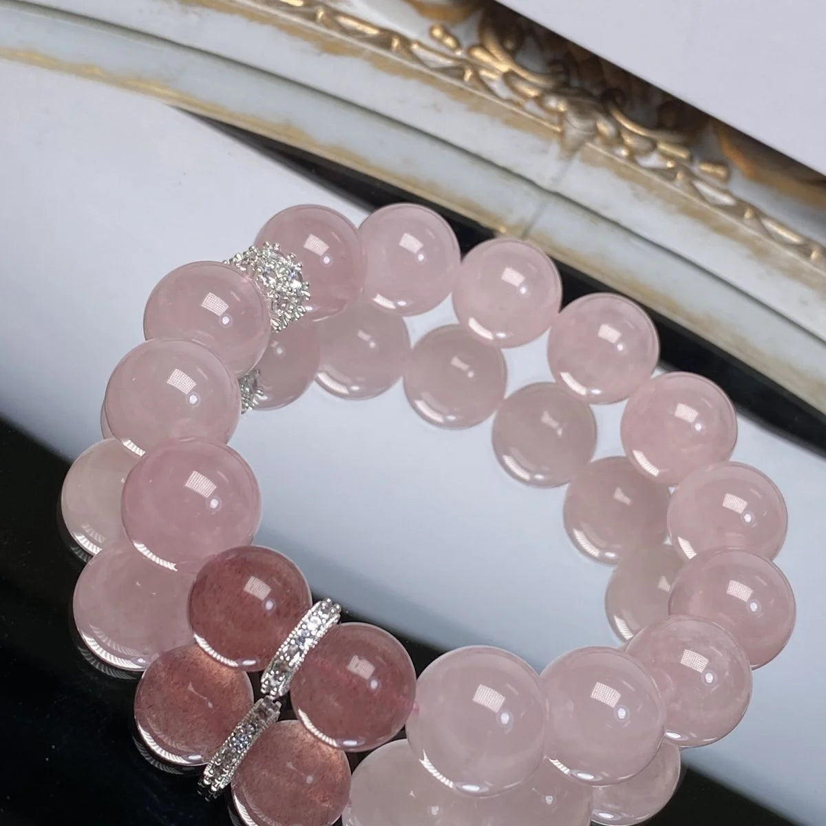 Pink Quartz Mala Bracelet|Himalayan Glow·Gentle Radiance
