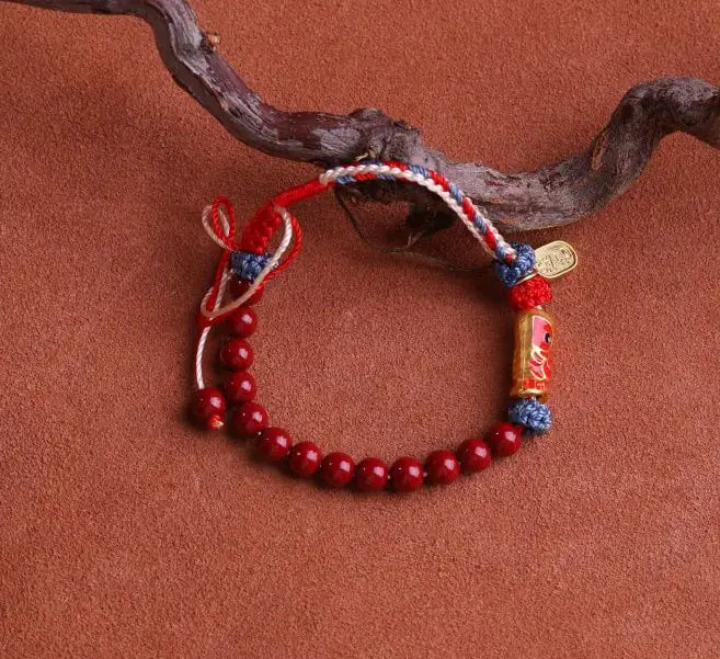 Red Brocade Braided Carp Bracelet