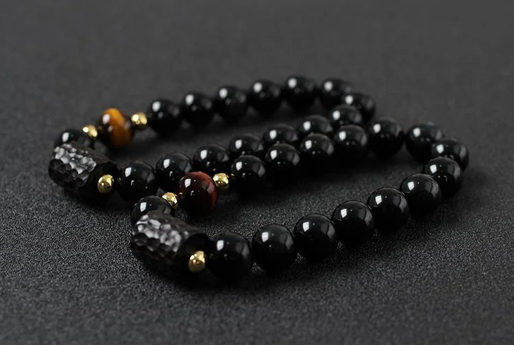 Obsidian Tiger Eye Bracelet|Highland Craft · Natural Harmony