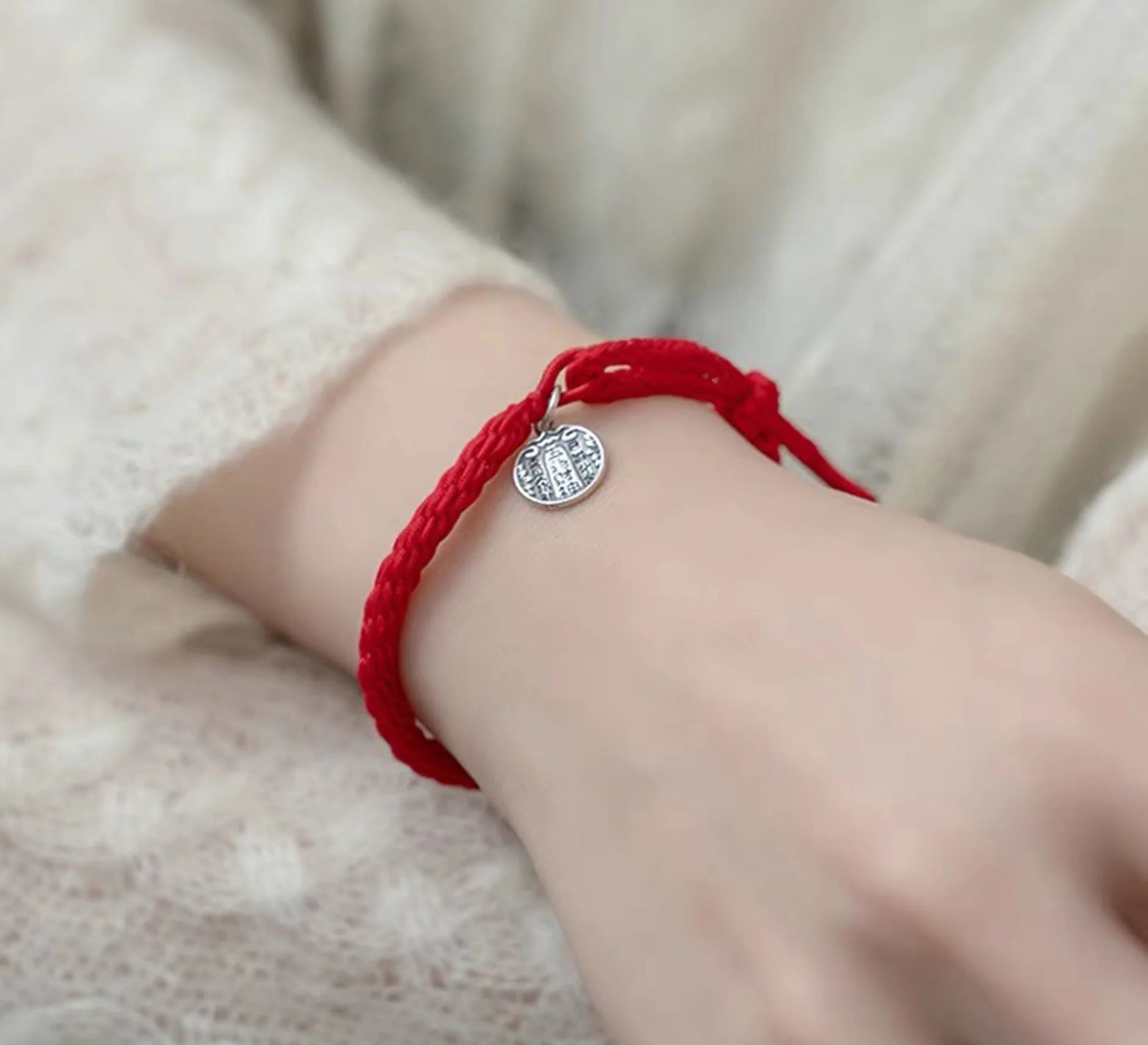 Tibetan-Style Red Handwoven Bracelets