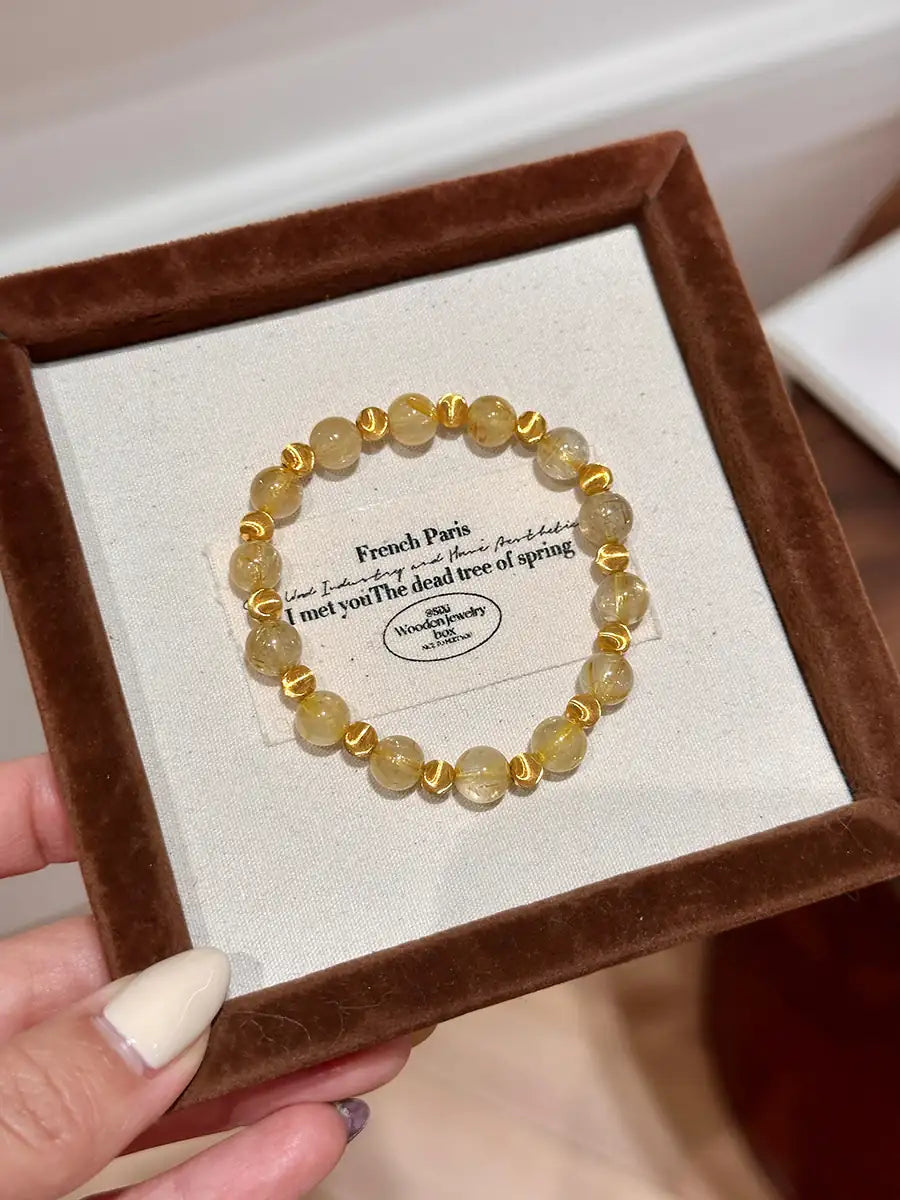 Natural Citrine Bracelet|Himalayan Sunlit Glow · Charm of Prosperity & Vitality