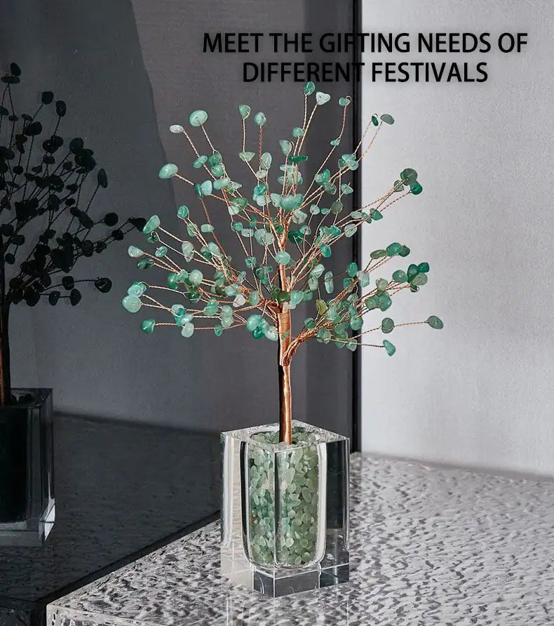 Illuminate Your Sanctuary: Natural Crystal Healing Tree Decor