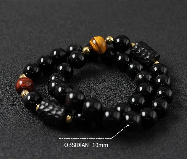 Obsidian Tiger Eye Bracelet|Highland Craft · Natural Harmony