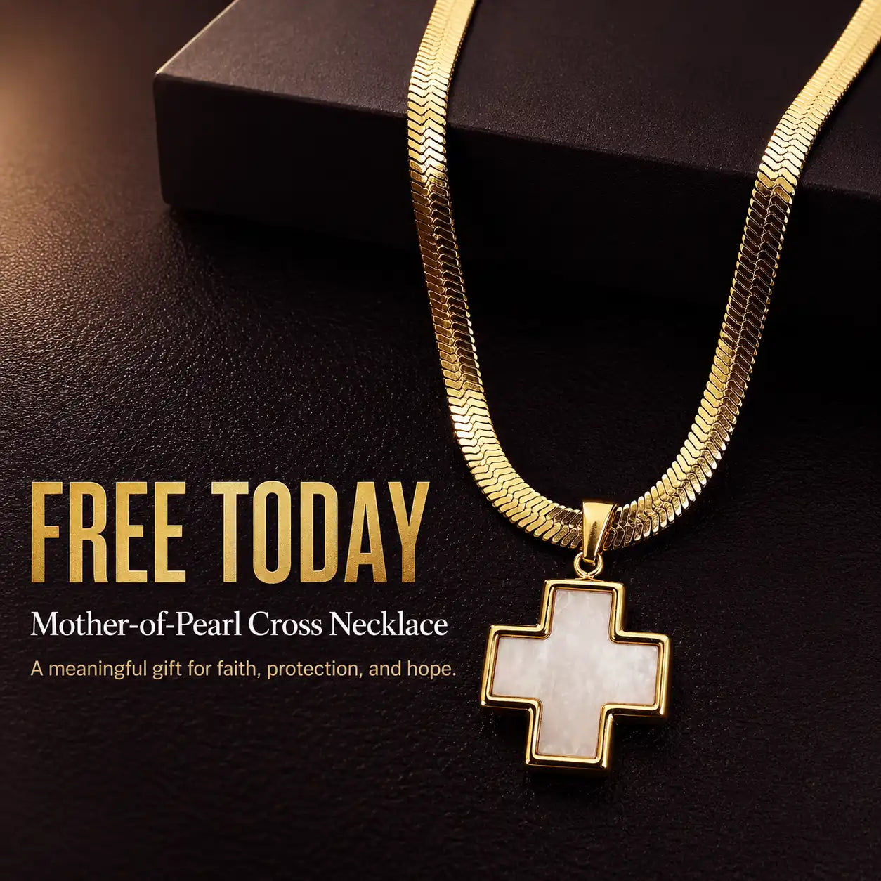 FREE Today: Mother-of-Pearl Cross Necklace