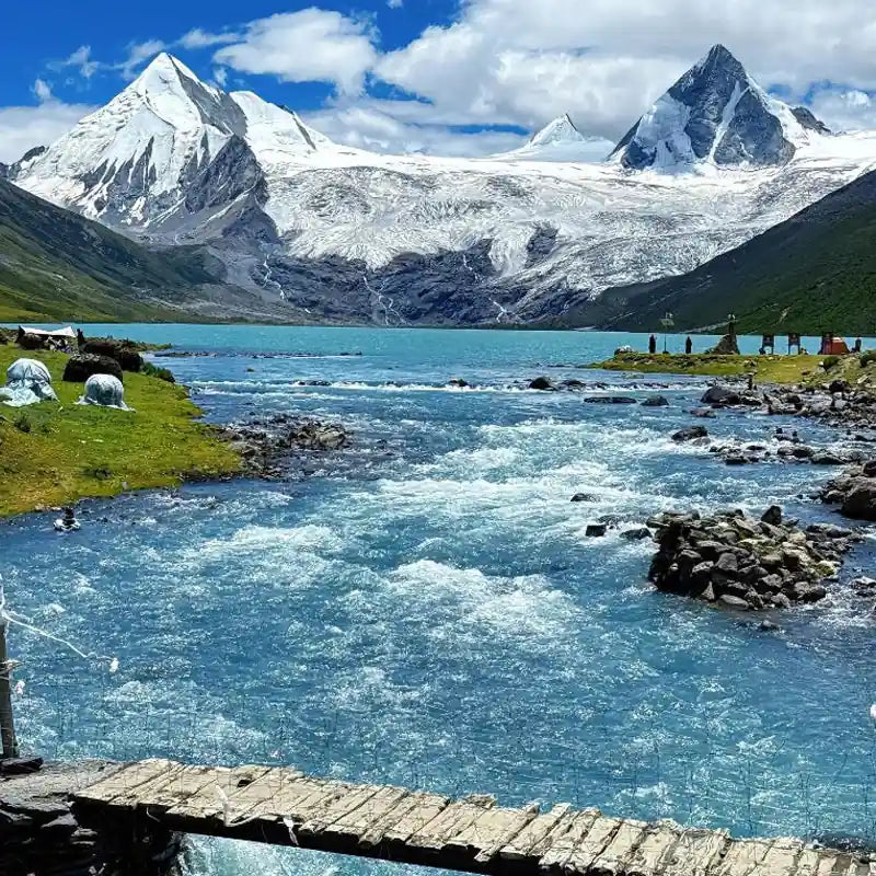 Himalayan Tides｜Aquamarine & Clear Quartz Dual-Strand Bracelet