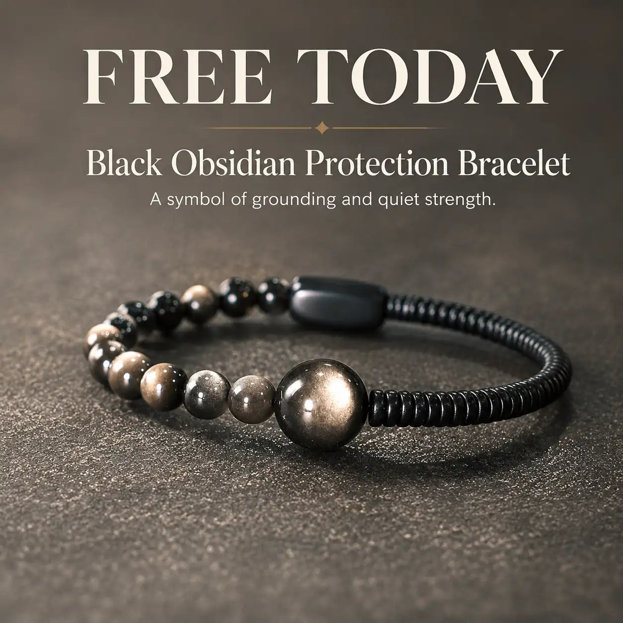 FREE Today: Black Obsidian Protection Bracelet
