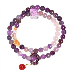 imalayan Serenity｜Amethyst Double-Layer Bracelet with Rose Quartz Accents