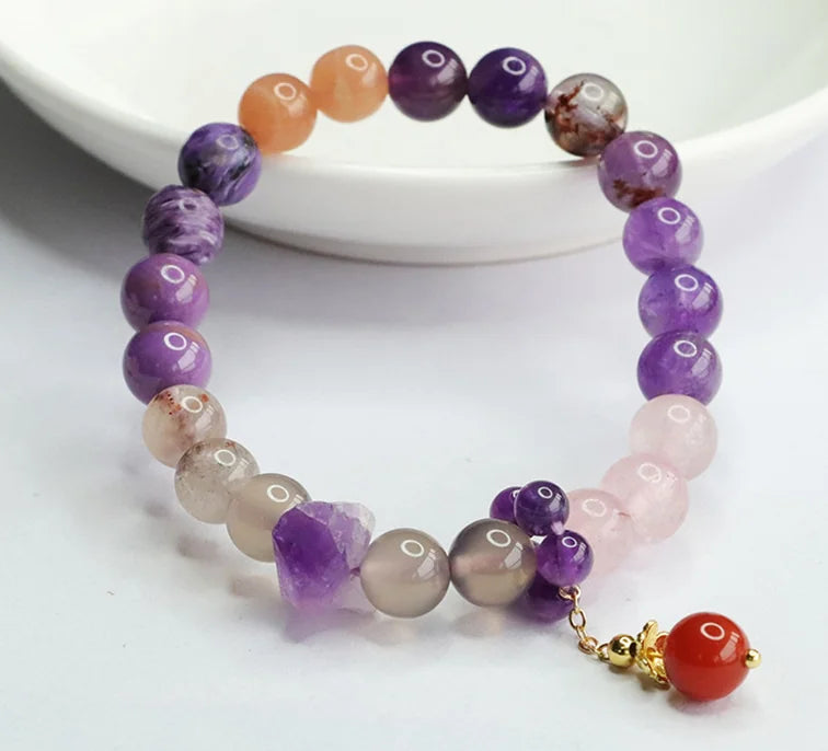 Amethyst & Rose Quartz Duo｜Himalayan Twin Glow · Gentle Energy Strand