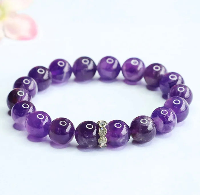 Amethyst & Zircon Bracelet｜Himalayan Starlight · Tibetan Energy Guardian