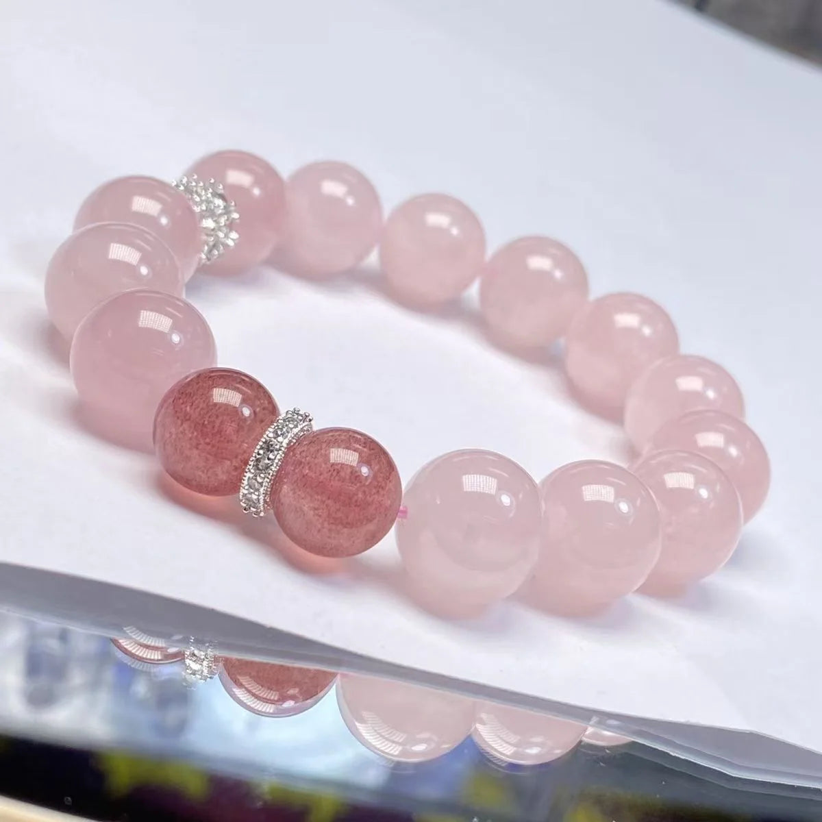 Pink Quartz Mala Bracelet｜Himalayan Glow·Gentle Radiance