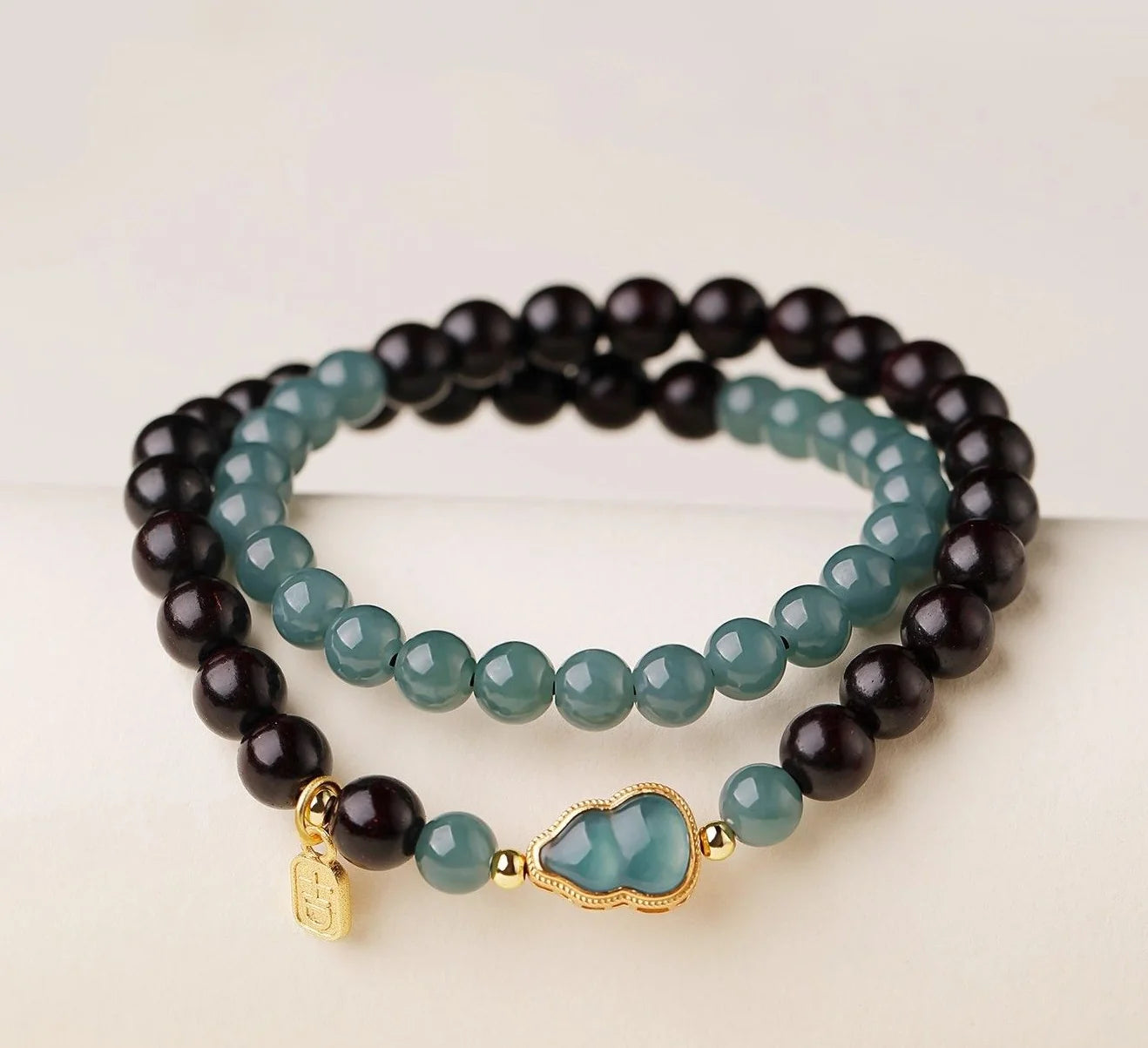 Himalayan Harmony Mala - Sandalwood & Turquoise 6mm Beads