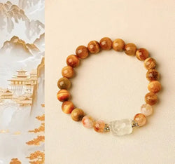 Tibetan Fortune Guardian | Citrine & Clear Quartz Pixiu Bracelet