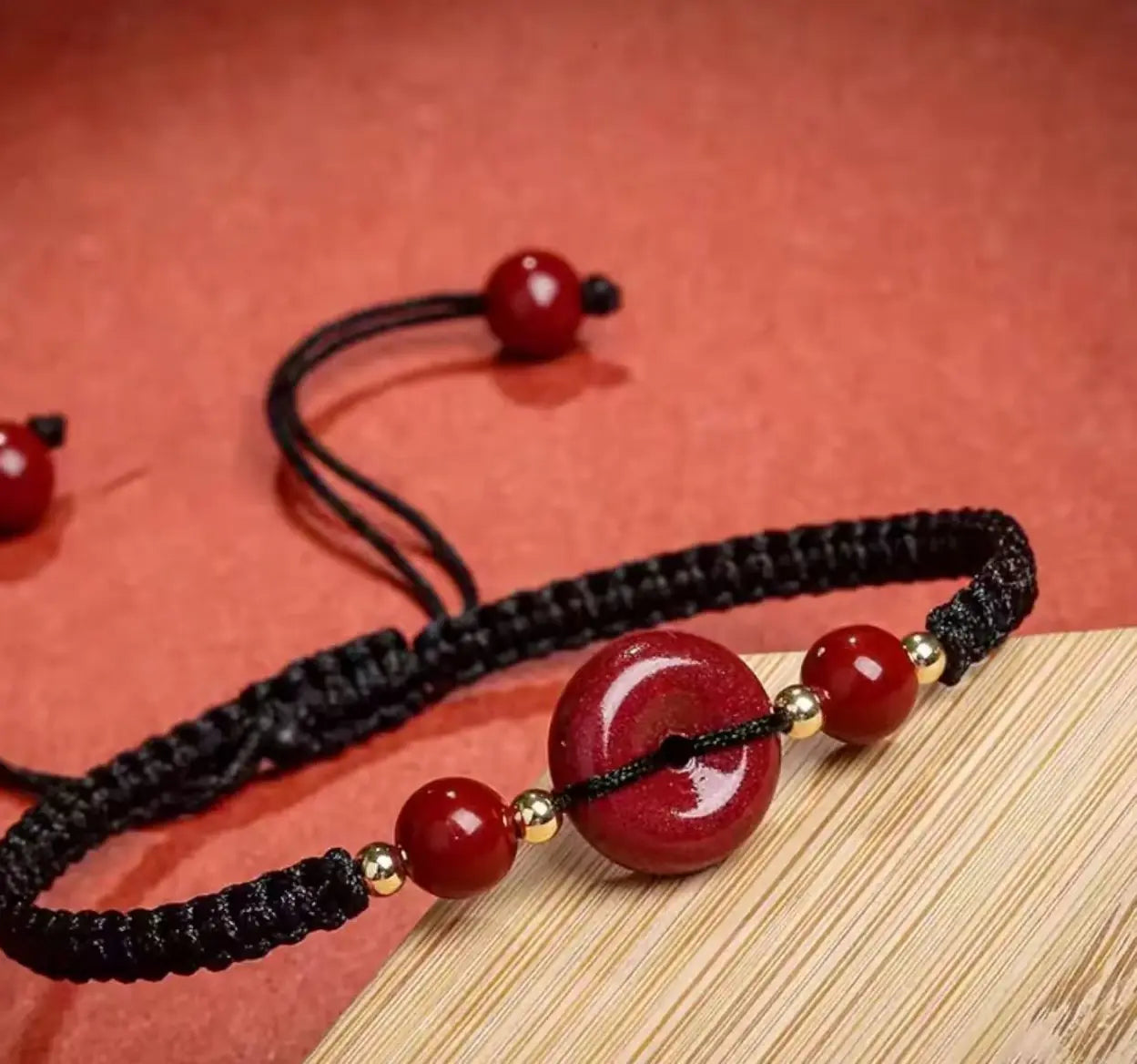 Cinnabar Red String Bracelet – Modern Weave, Protective Energy